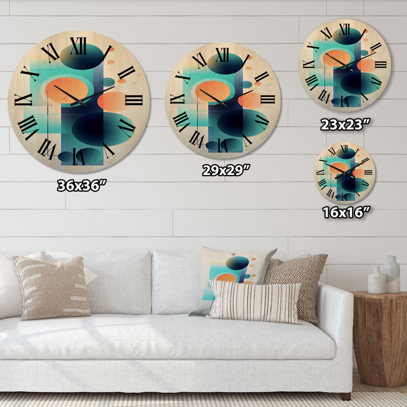 Marquetta Solid Wood Wall Clock, Medium