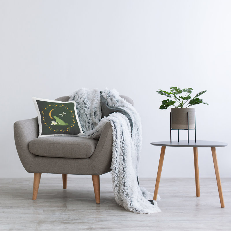 Coussin décoratif grenouille et lune Stupell Industries par Michelle Ingari Designs