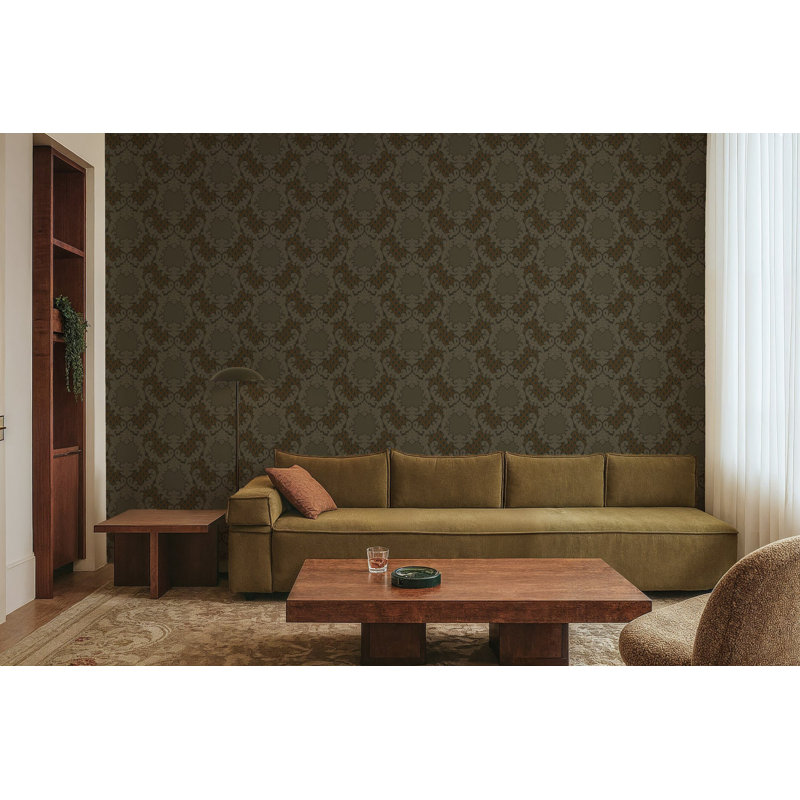 Shadow Leaf Damask - Tapestry Tones Wallpaper