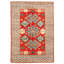 Tapis unique en laine noué à la main Gazni doré des années 2010 de 6 pi 5 po x 9 pi 8 po Qaiden