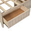 Lit de jour simple style avec 3 tiroirs et tablettes de rangement, blanc antique, espace en bois sans sommier, tiroirs, fabrication solide,-1943226006