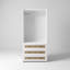 Modern Rattan-Accent Wardrobe with Three Drawers