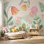 Papier peint lapin abstrait pastel-884034634-884032439