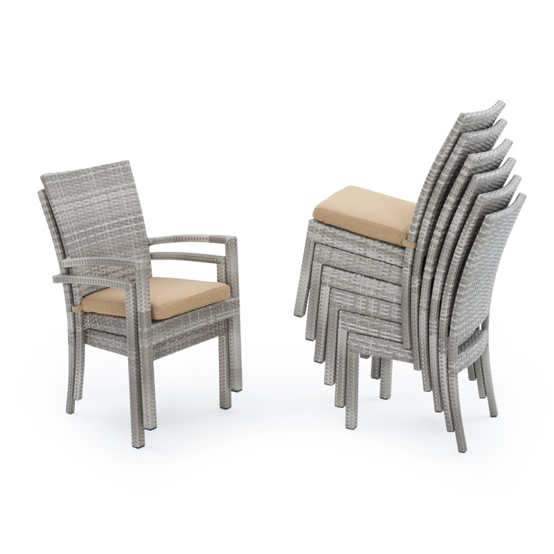 Cannes 9 Piece Dining Set with Cushions, Gray Frame/Maxim Beige Cushion