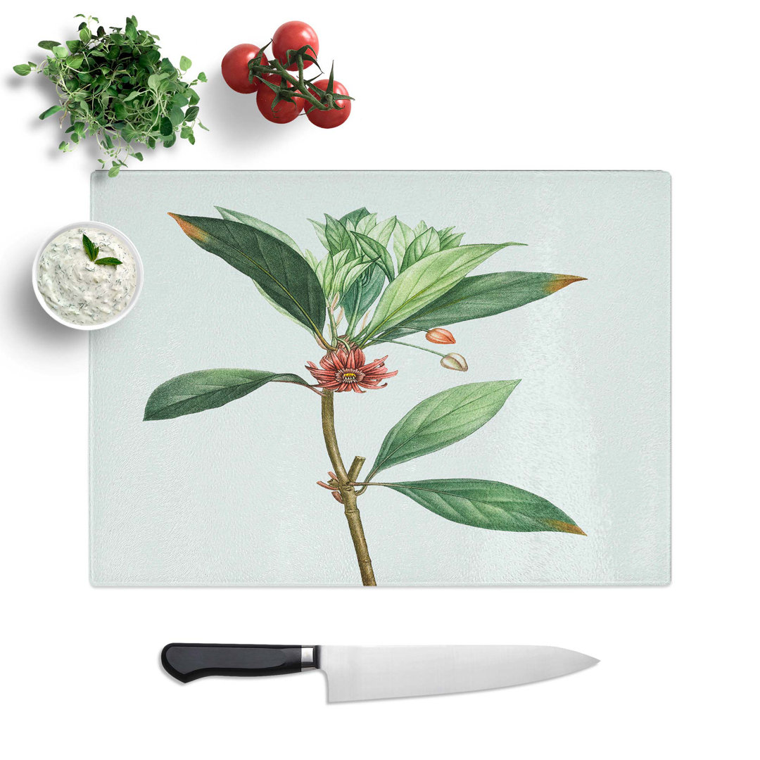 Tempered Glass Anise Flowers Chopping Board