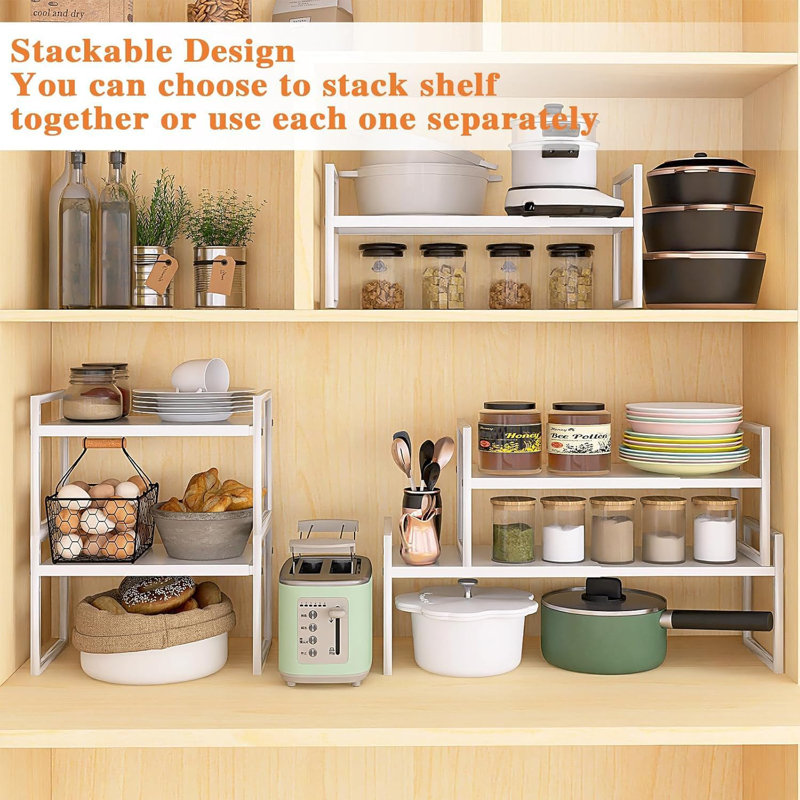 Organisateur de comptoir de cuisine extensible, Blanc