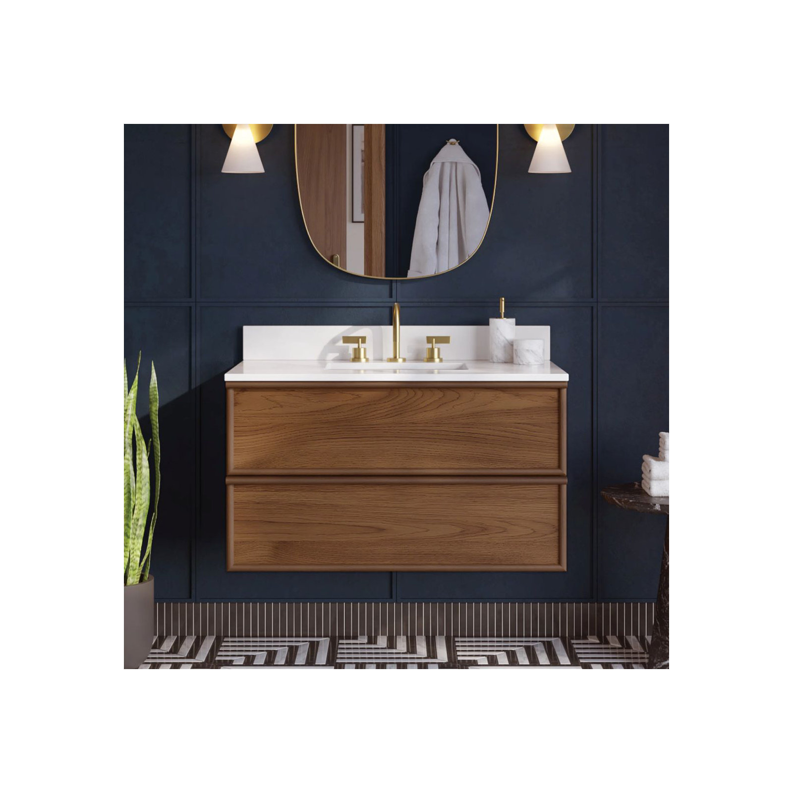 Collins 36" Bathroom Vanity In Natural Walnut