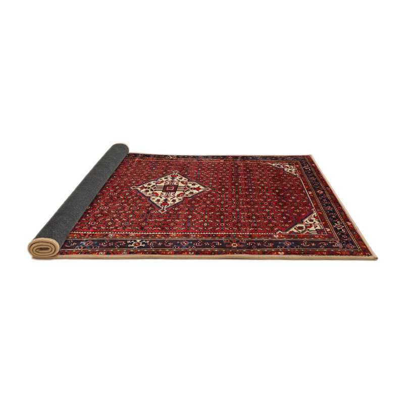 Tapis oriental rouge / beige, Carré 6 pi