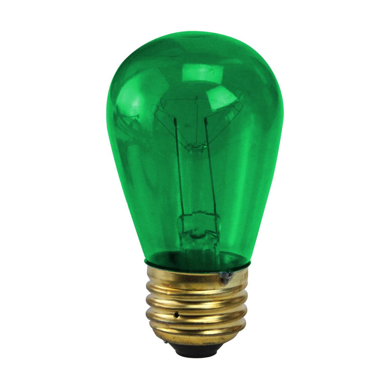 Ampoules incandescentes de remplacement S14, Vert, H 5 po x l 1 po x P 4 po