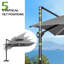 Parasol extérieur rectangulaire en porte-à-faux à DEL 153 "x 116" avec base lestée-128705767