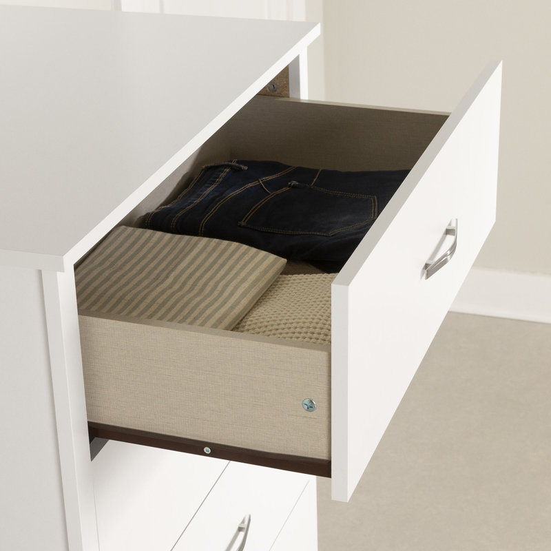 Commode 5 tiroirs Fusion, Blanc / robuste