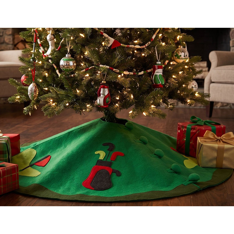 Jupe d'arbre de Noël en laine feutrée à la main 60 po Arcadia Home