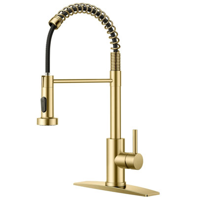 Single Handle Kitchen Faucet with Pull Down Sprayer, Stainless Steel Utility Sink Faucet for RV Laundry Utility Room