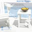 Table de patio carrée de 38 cm (15 po) - Côté résistant aux intempéries pour porche, piscine, balcon. Cadre robuste, capacité de charge de 50 kg (110 lb), blanc.