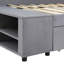 Lit simple avec rangement et velours gris doux pour une chambre relaxante en forme de L - couleur-264264386