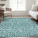 Premium Machine Washable Prisco Teal Rug