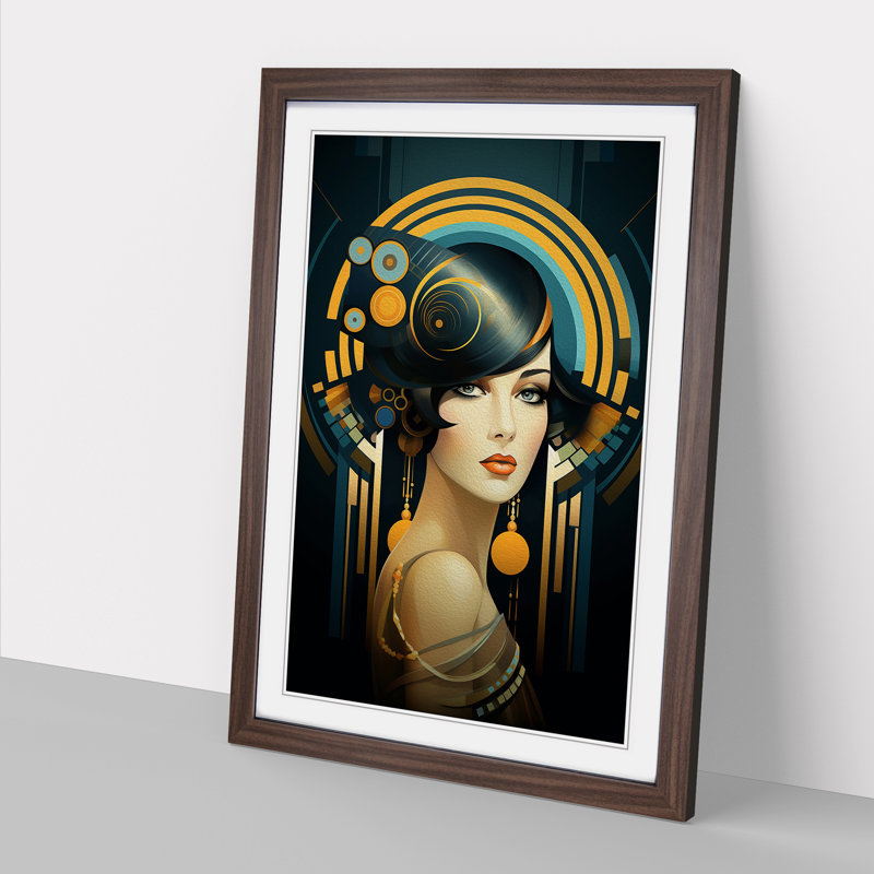 Single Picture Frame Print on Wood, 46cm H x 34cm W, Walnut Framed