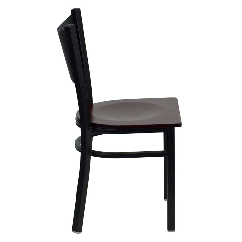 Penaloza Coffee Back Metal Restaurant Chair, Mahogany