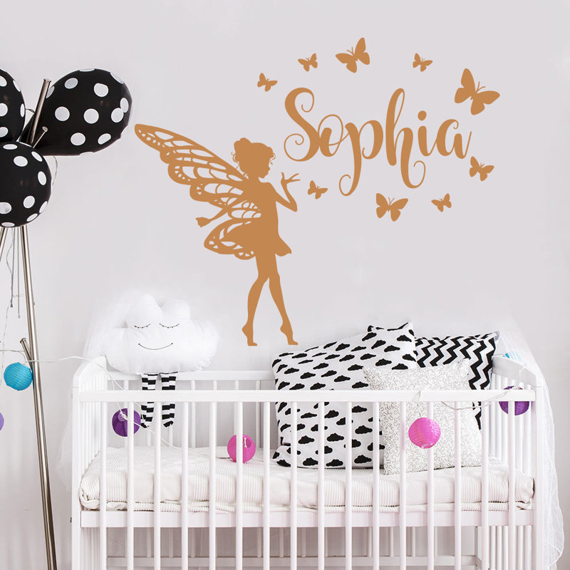 Décalcomanie murale chambre de bébé papillon, Brun pâle