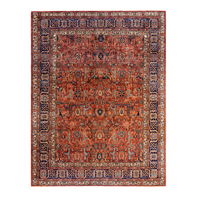 One-of-a-Kind Rectangle 8'1" X 10'5" Wool Area Rug Red/Blue/Ivory/Green