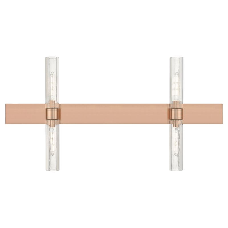 Ballston - Maliyah - 4 Light 51" Bath Vanity Light, Antique Copper, Striped Clear