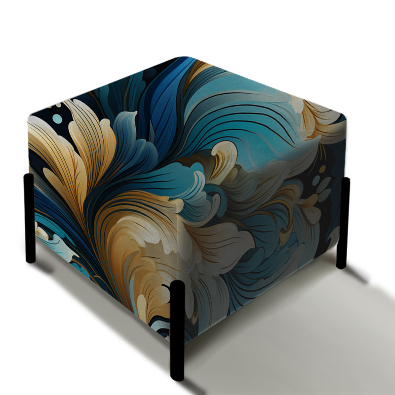 Deco Paisley Elegance - Repose-pieds carré à motif cachemire