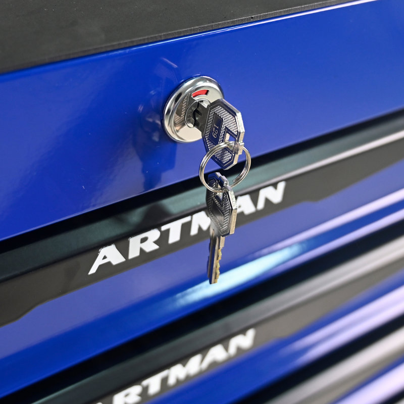 Rolling Metal Tool Chest With 5 Drawers, Blue