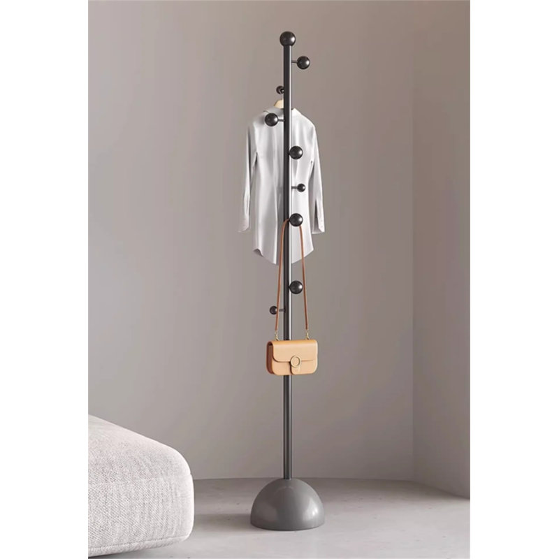 Cream Breeze Metal Art Clothes And Hat Stand, Black/Gray