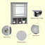 Armoire à pharmacie de salle de bain avec miroir, armoire à miroir murale avec porte et tablettes de rangement, gris