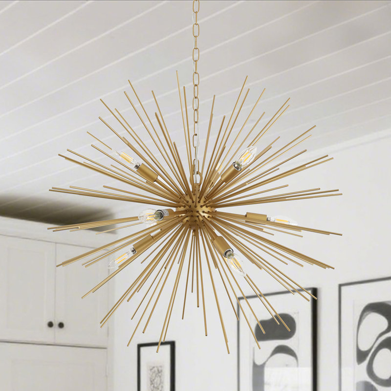 Lustre spoutnik 9 lumières 28 "doré