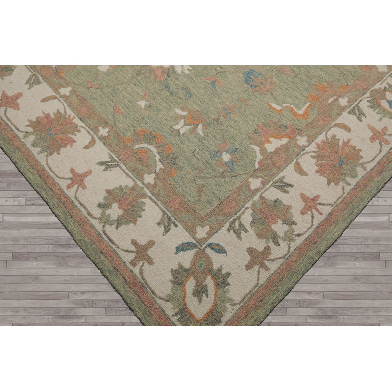 Tapis oriental multicolore crocheté à la main Agra, Rectangle 9 pi x 12 pi