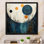 Bleu sarcelle jaune Mid Century Minimalist Rain II - Minimalisme, art mural