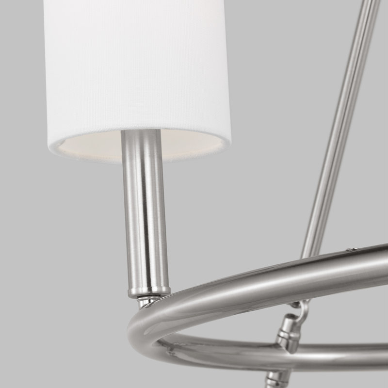 Très grand lustre 9 lumières Egmont, Acier brossé