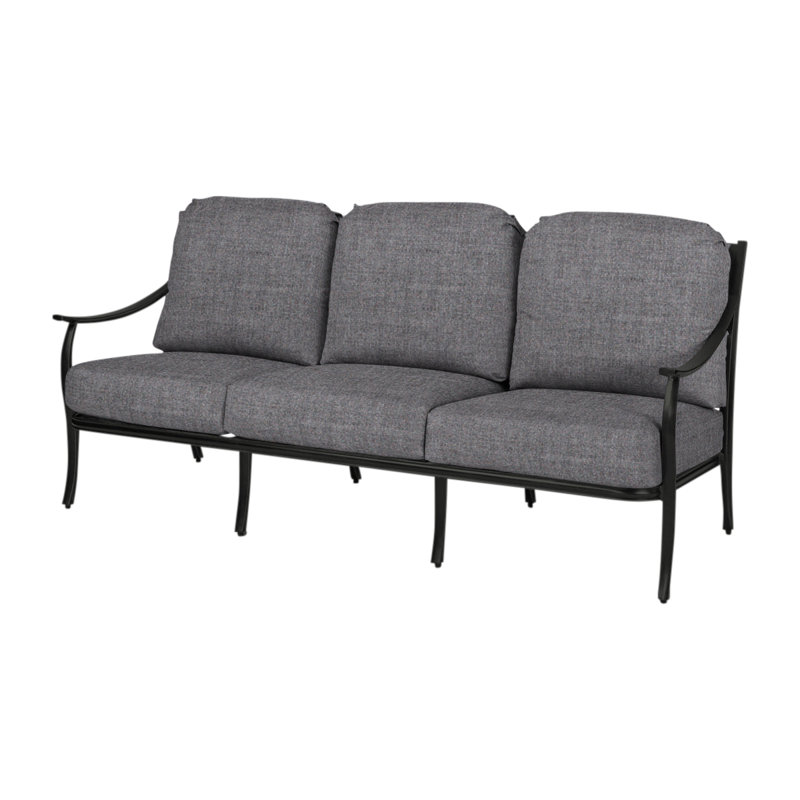 Edge Sofa with Sunbrella Cushions, Cast Slate Sunbrella® Plainweave, Midnight Gold
