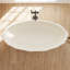Baignoire autoportante 67 "à surface solide en pierre profonde beige-134059154
