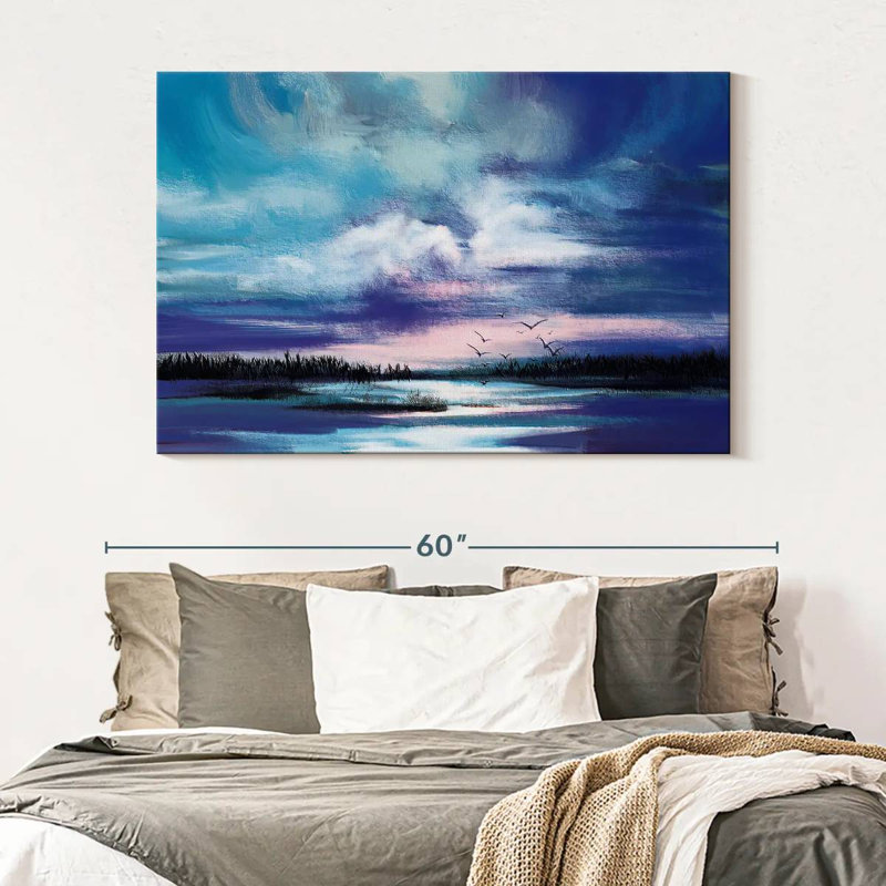 Avery Blue Hour Abstract, 34" H x 51" W