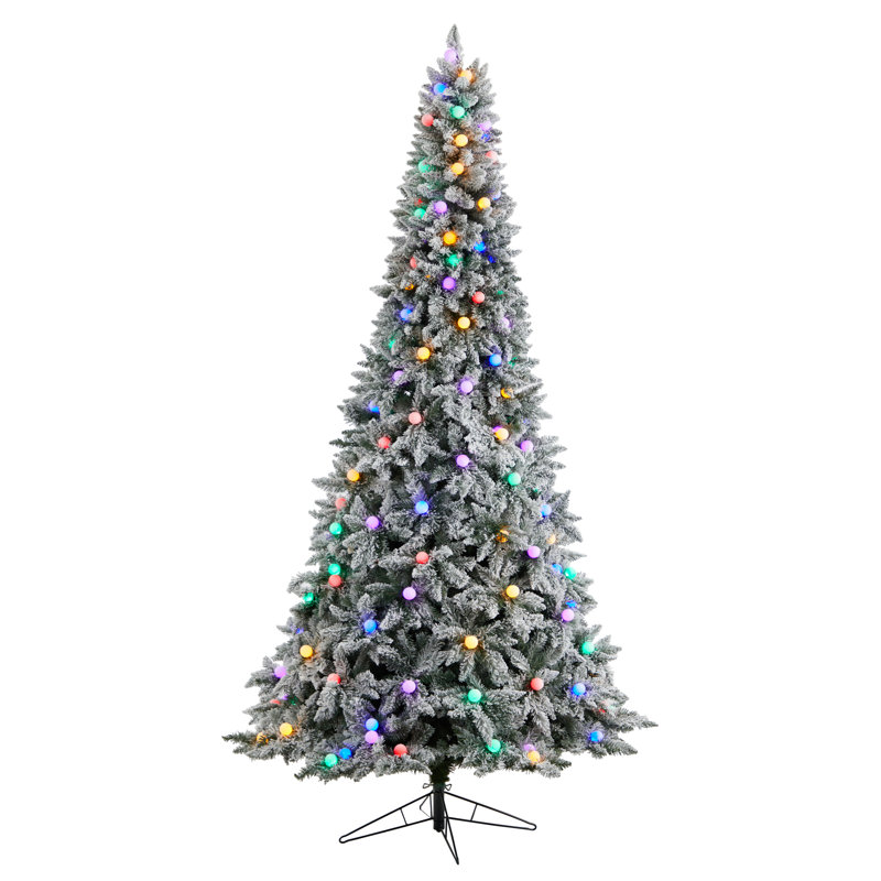 Lighted Artificial Christmas Tree, 9.5' H