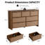 Ensembles de chambre à coucher en rotin, commode à 7 tiroirs et tables de chevet à 3 tiroirs, commode moderne de 55 po de largeur et conception à bord arrondi pour la chambre à coucher, ensemble de table de chevet de 28,3 po de largeur avec 2 grands espaces de rangement-1042653440