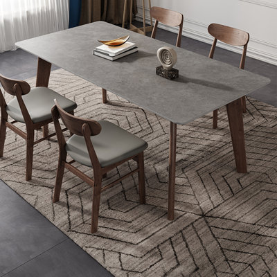 Table en frêne moderne et élégance moderne avec chaises en chêne