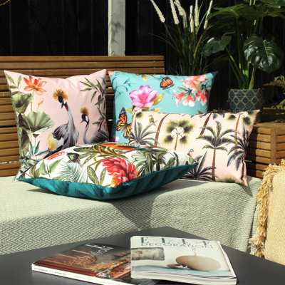 Indoor / Outdoor Floral Square Throw Cushion