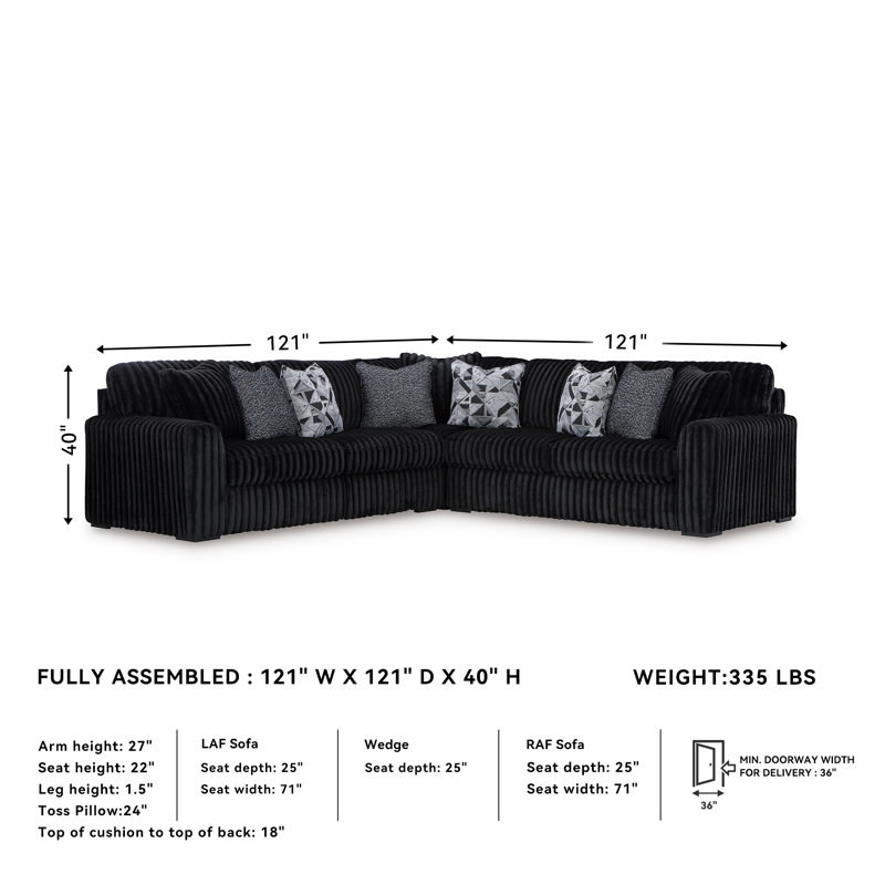 Canapé modulaire 3 pièces Bridgnorth