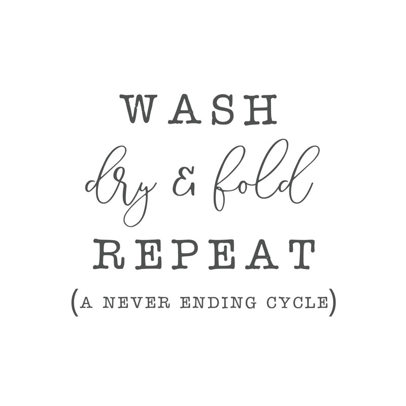 Wash Dry Fold Repeat - Wrapped Canvas Art Prints, 30cm H x 30cm W