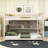 Wooden Bunk Bed with Shelves, LED Lighting and Pegboard Storage-278768543-278768539