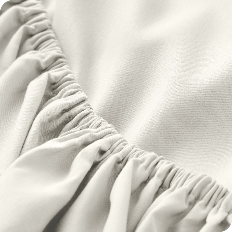 Extra Deep Microfiber Fitted Sheet, Twin Fitted Sheet, Cream