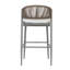 Ensemble de 2 tabourets de bar d'extérieur à structure en métal à hauteur d'assise 30,25 "avec dossier en PE en rotin