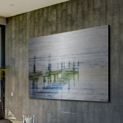 Reproduction de photo sur métal, "dock mist" par parvez taj