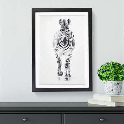 Zebra Gestural 1 Piece Single Picture Frame Wall Art