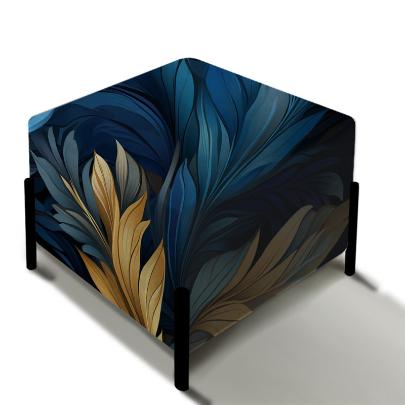 Sapphire Dove Feathers - repose-pieds carré Boho