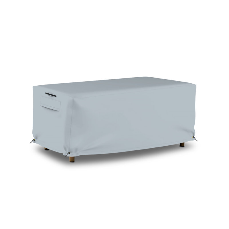 High-Density Waterproof Patio Deck Box Cover For Outdoor Rectangle Ottoman With Storage, Black