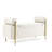 Upholstered Linen Storage Bench In Beige With Cylindrical Arms And Solid Iron Leg Construction For Living Room Bedroom Hallway Elegant Legs,-527725276